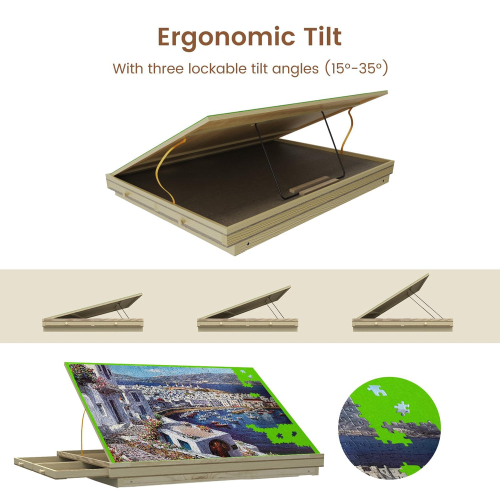 Auoleru puzzle board cover provides dust-free storage between sessions.