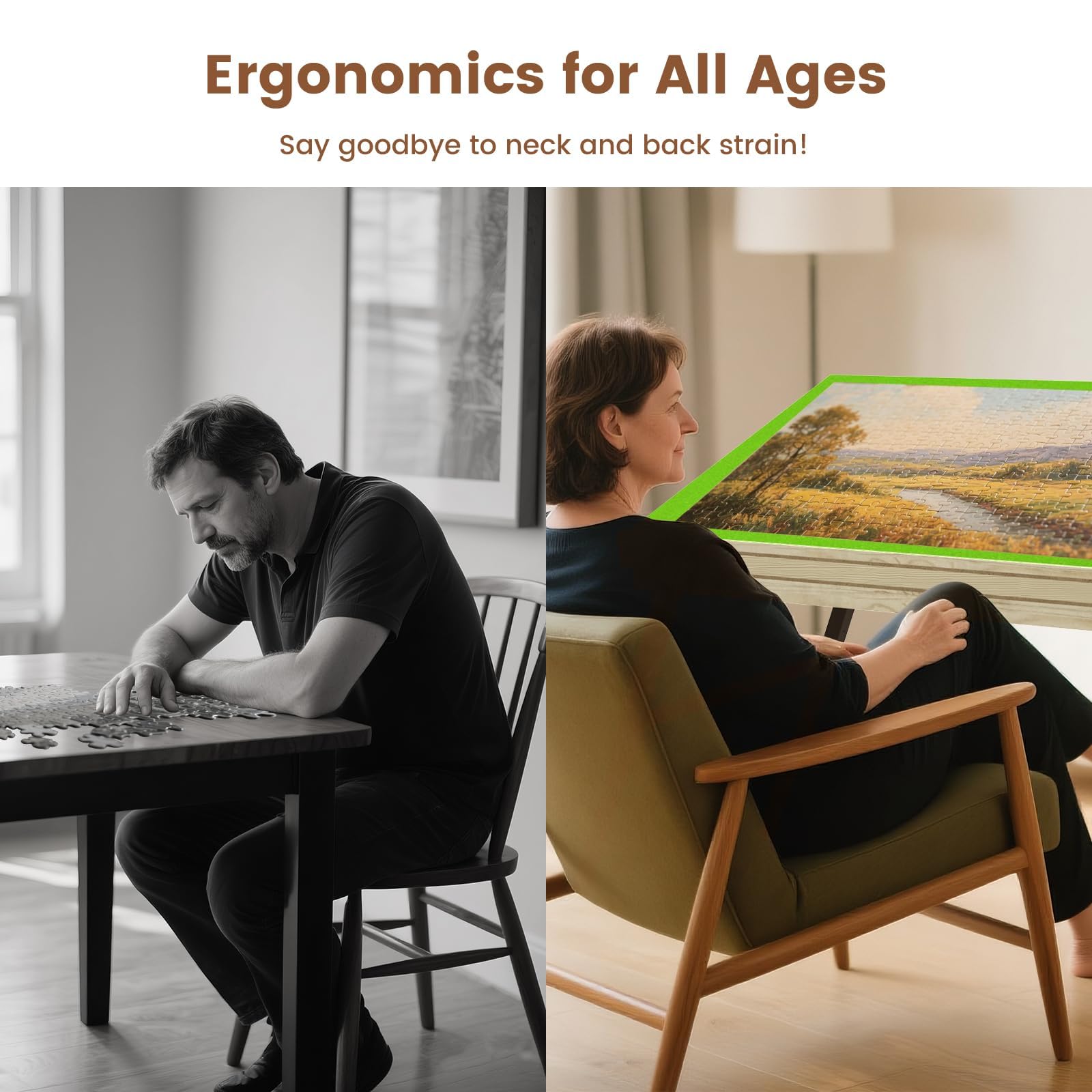 Auoleru puzzle table ideal for family bonding and solo focus.