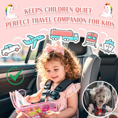 Aurasys Busy Board travel-compact design helps keep toddlers engaged during car or plane trips.