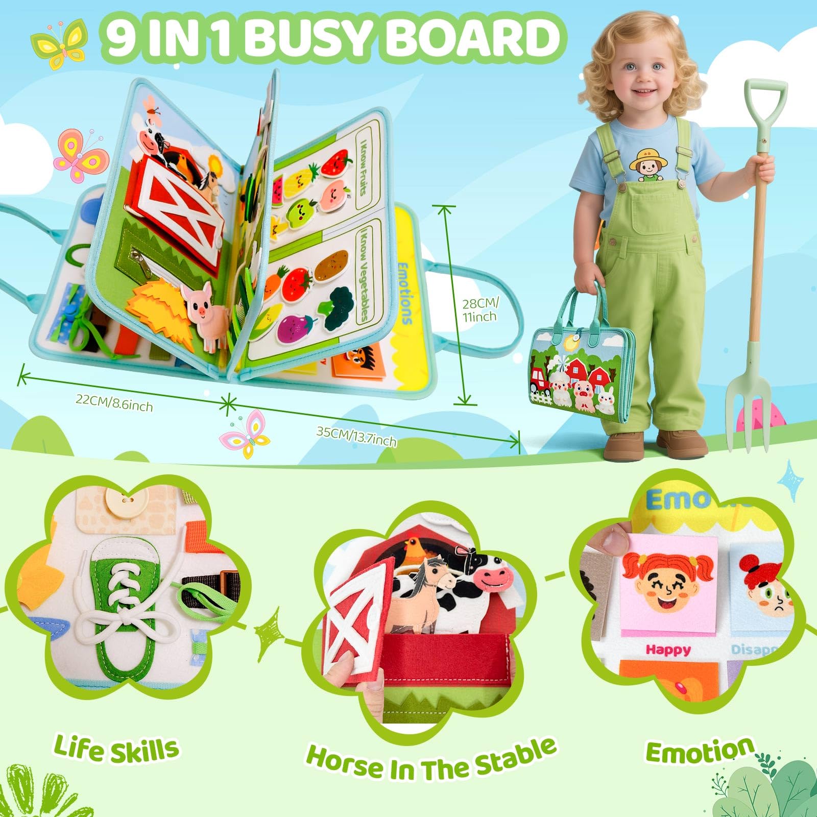 Aurasys Busy Book alphabet panel supports early literacy on the go