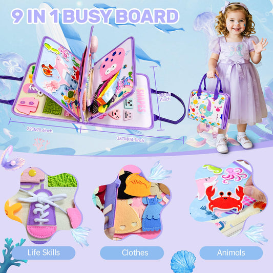 Aurasys Mermaid Busy Board numbers page for counting practice