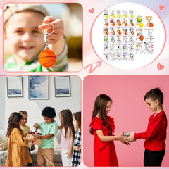 Aurelema classroom valentines exchange setup with cards and balls