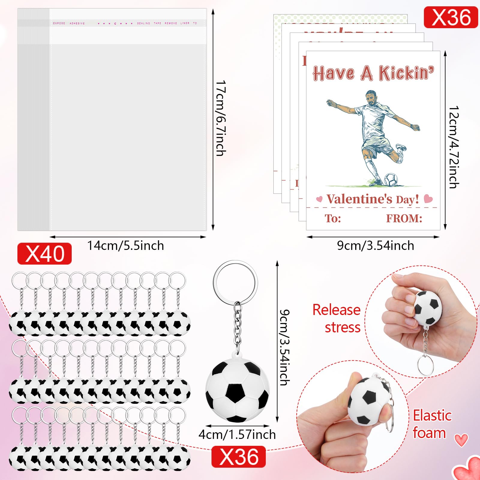 Aurelema foam stress ball keychains in soccer theme for stress relief