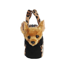 Aurora 8-Inch Chihuahua Fancy Pals plush fabric close-up, premium feel.