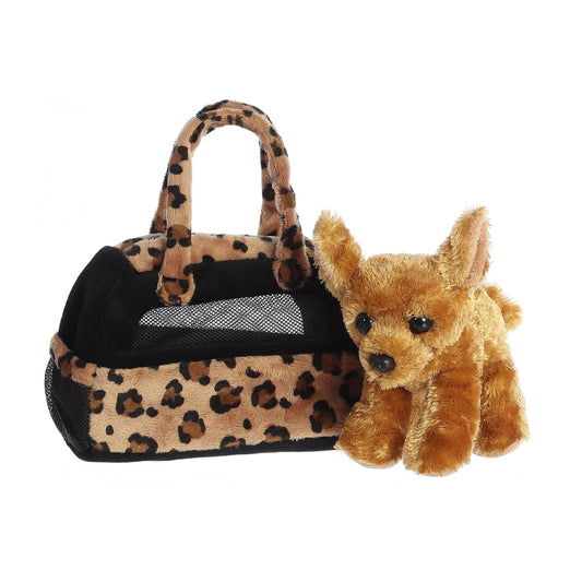 Aurora 8-Inch Chihuahua Fancy Pals purse opened; dog can come out.