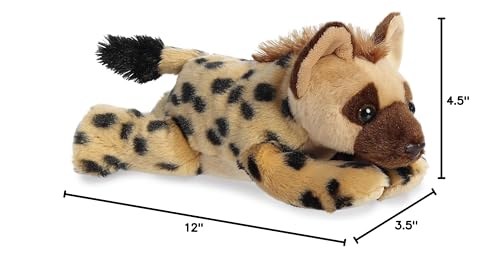 Aurora 12-inch Flopsie Hunter Hyena, travel-friendly cuddle buddy for adventures.