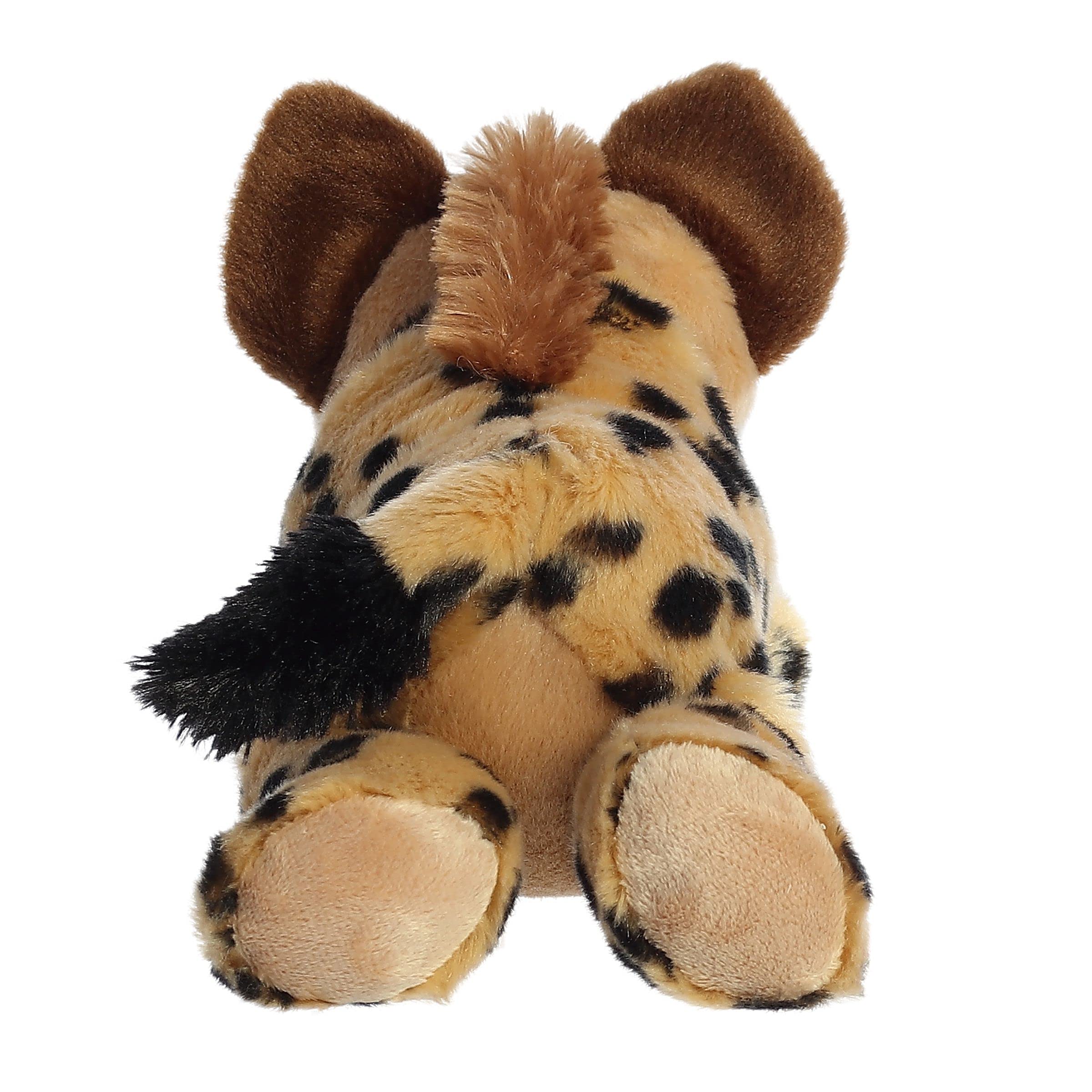 Aurora Hyena plush with tan body and fluffy mane, adds playful character.
