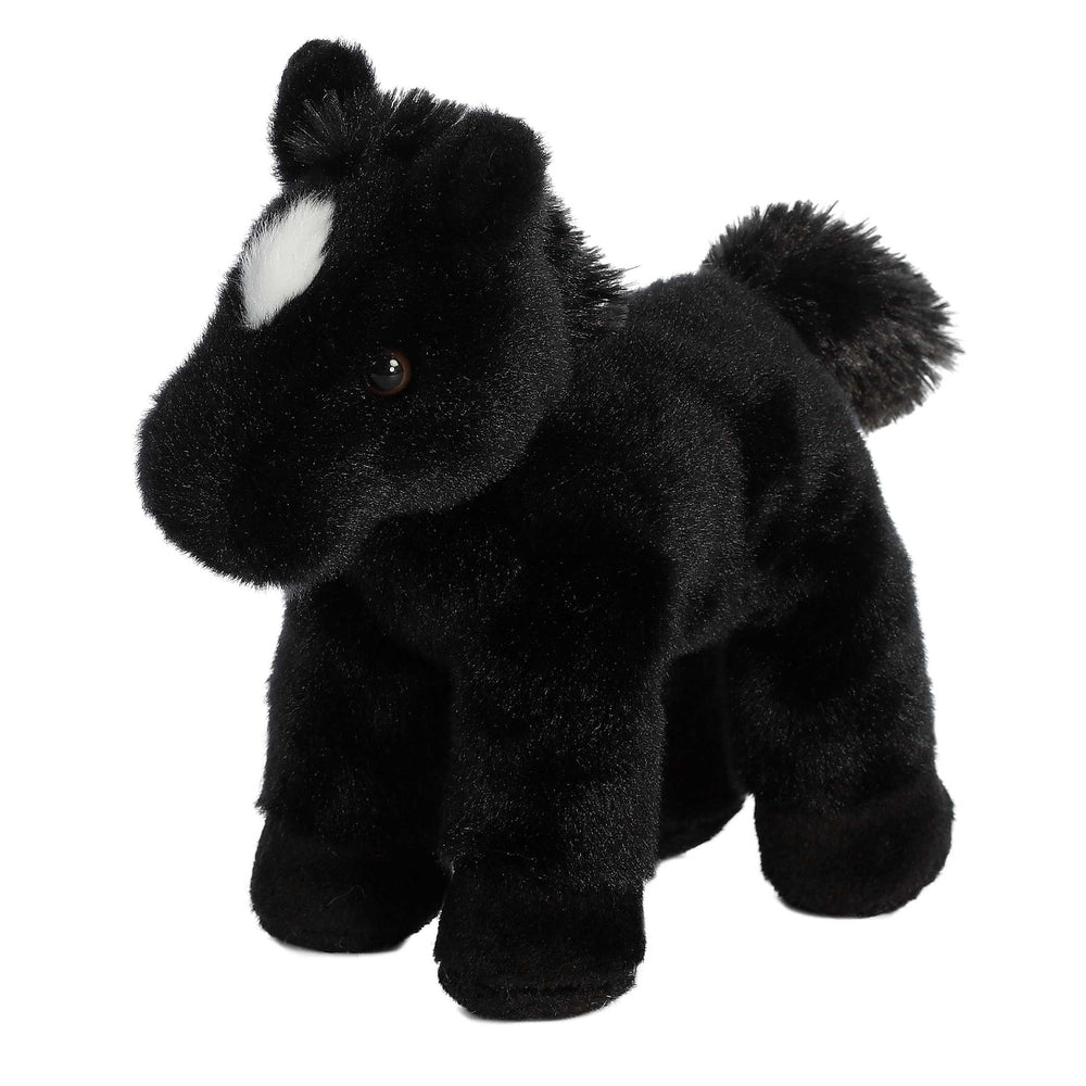 Aurora Beau mini Flopsie horse plush, front view, soft cuddle companion for kids and families.