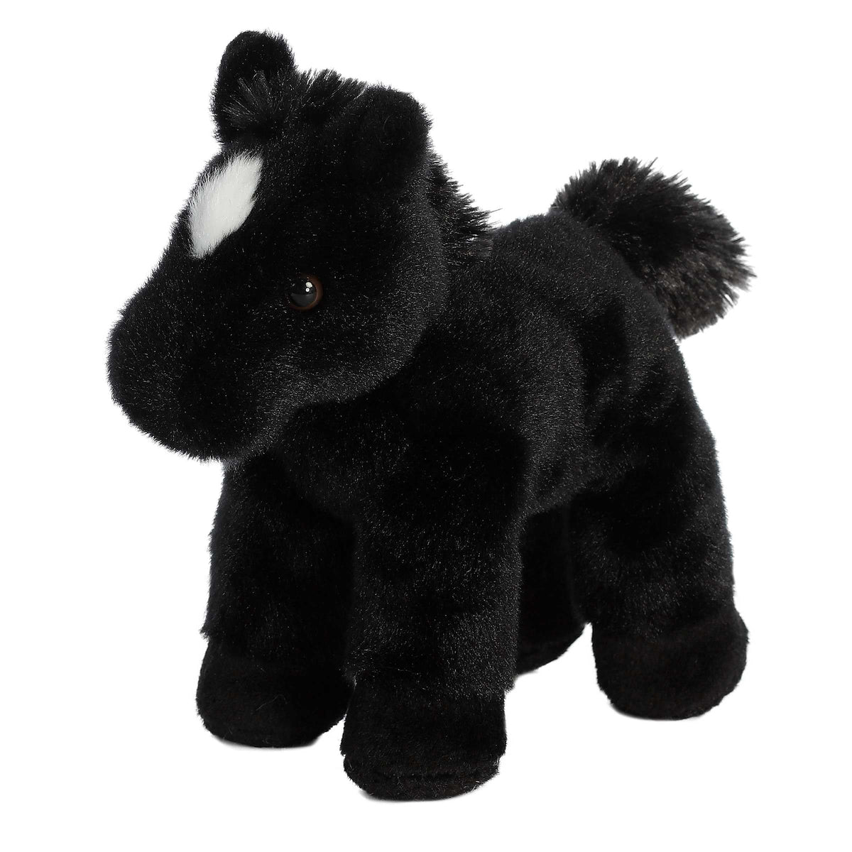 Aurora Beau mini Flopsie horse plush, front view, soft cuddle companion for kids and families.