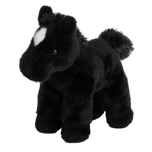 Aurora Beau mini Flopsie horse plush, front view, soft cuddle companion for kids and families.