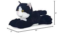 Aurora Adorable Mini Flopsie Maynard plush resting on belly for easy play.