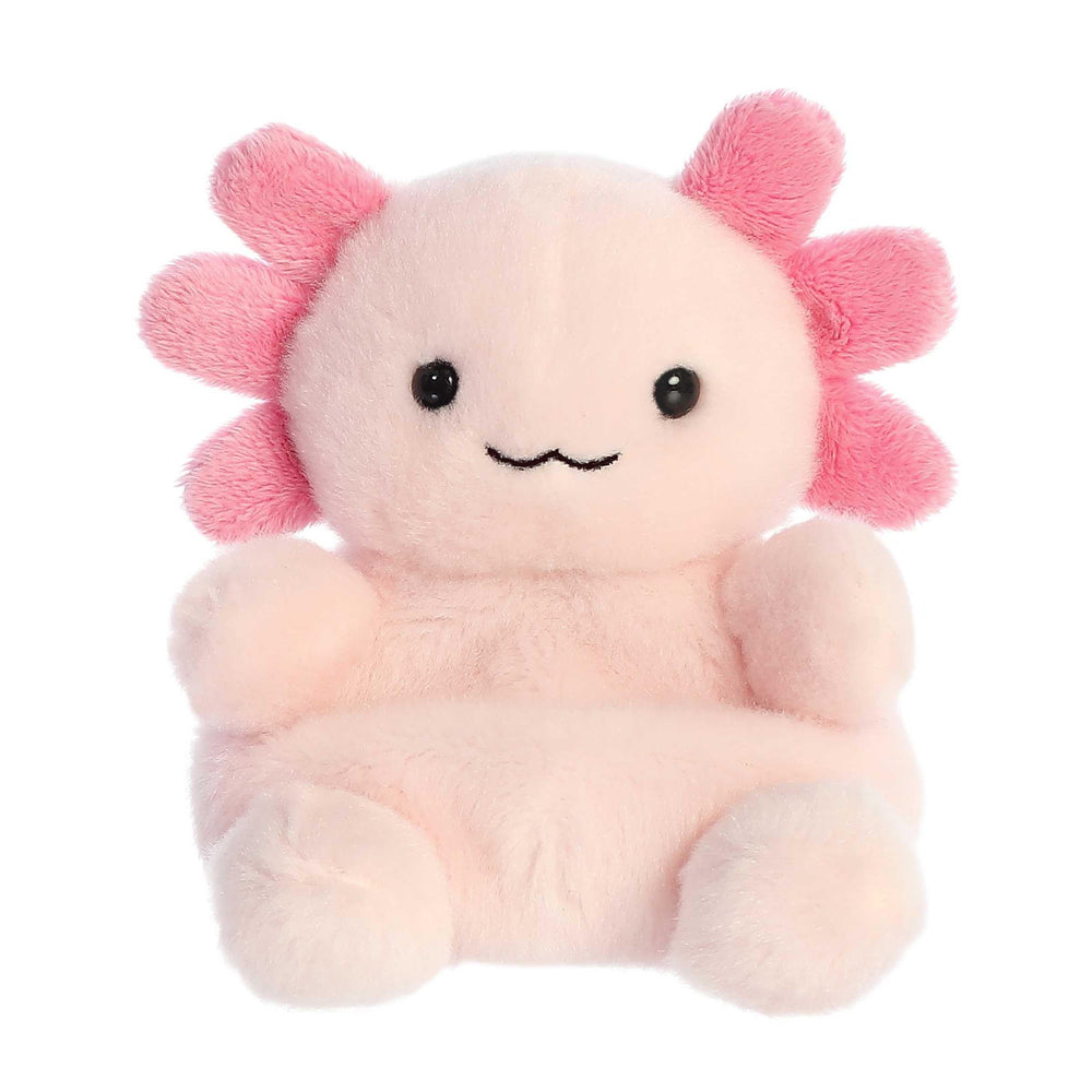 Aurora Palm Pals Ax Axolotl plush, cuddly and palm-sized for kids and collectors.
