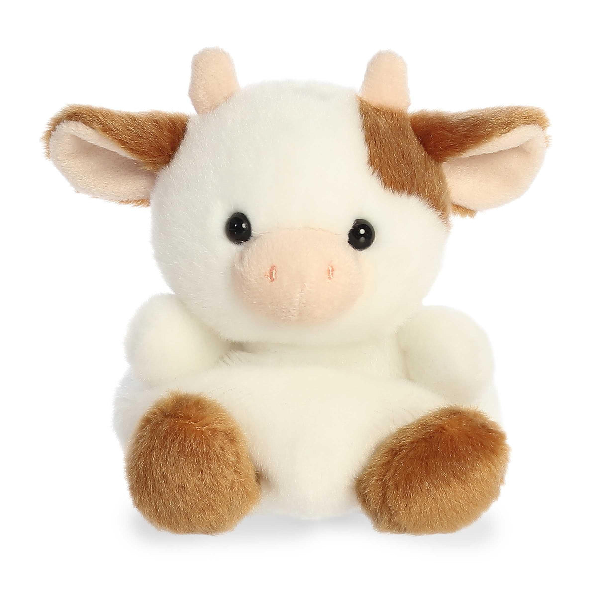 Aurora Caroline Brown Cow Palm Pal full view for display and gifting.