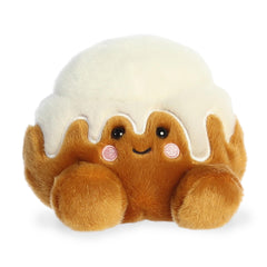 Aurora Palm Pals Sugary Cinnamon Roll plush closeup shows soft fabric for cozy play.