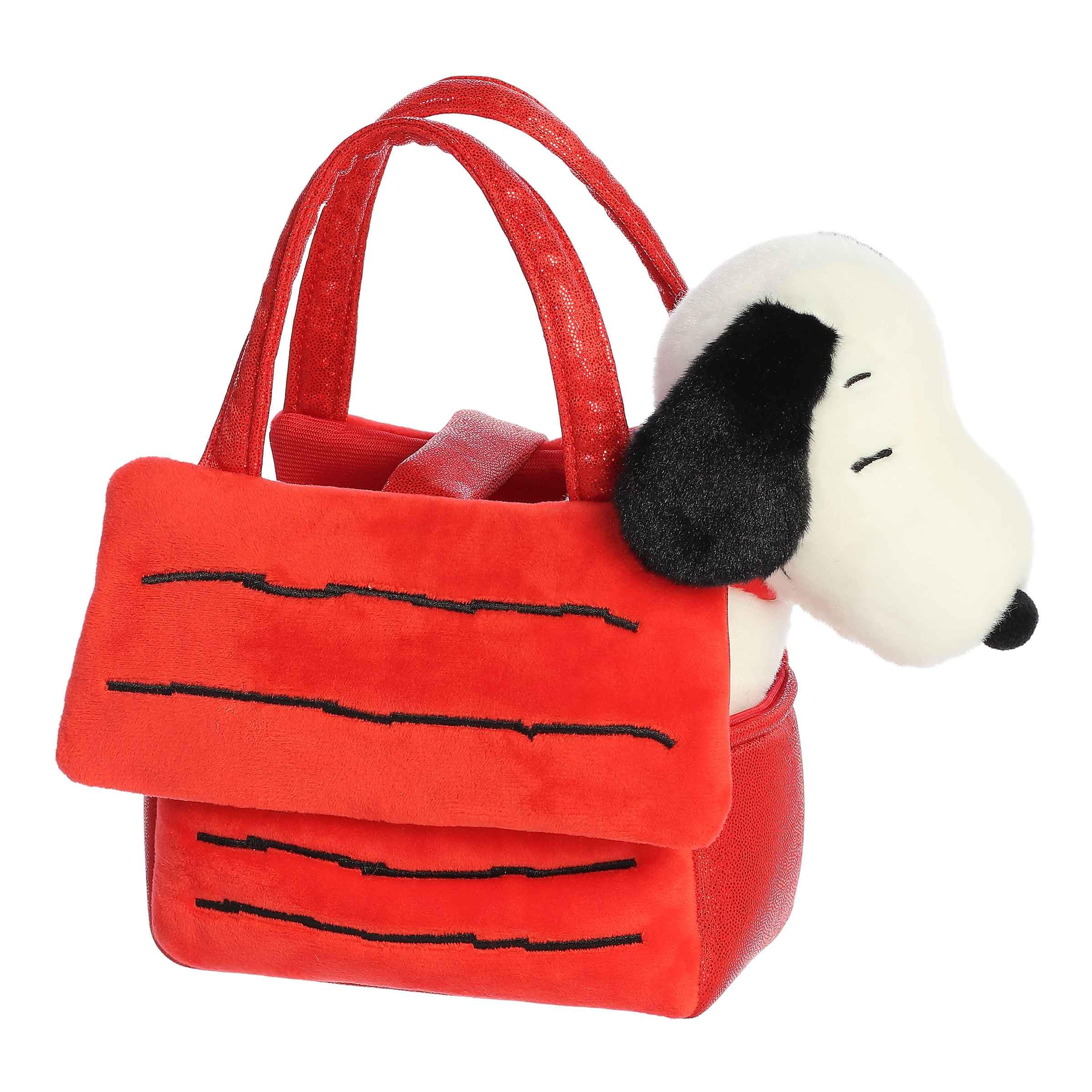 Aurora Snoopy House carrier plush for cozy display and on-the-go play