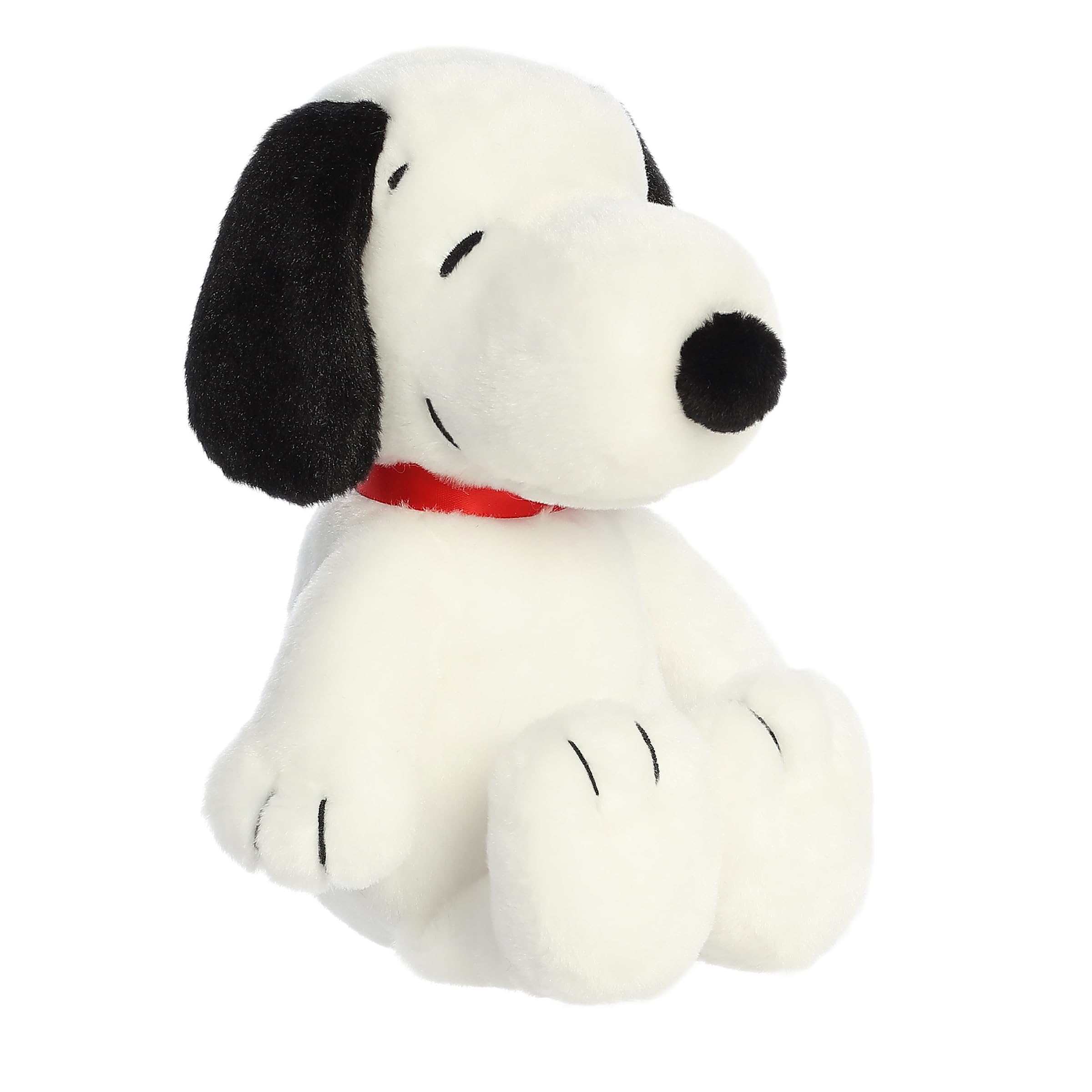 Aurora Adorable Peanuts Floppy Snoopy plush face close-up, inviting hugs and smiles.
