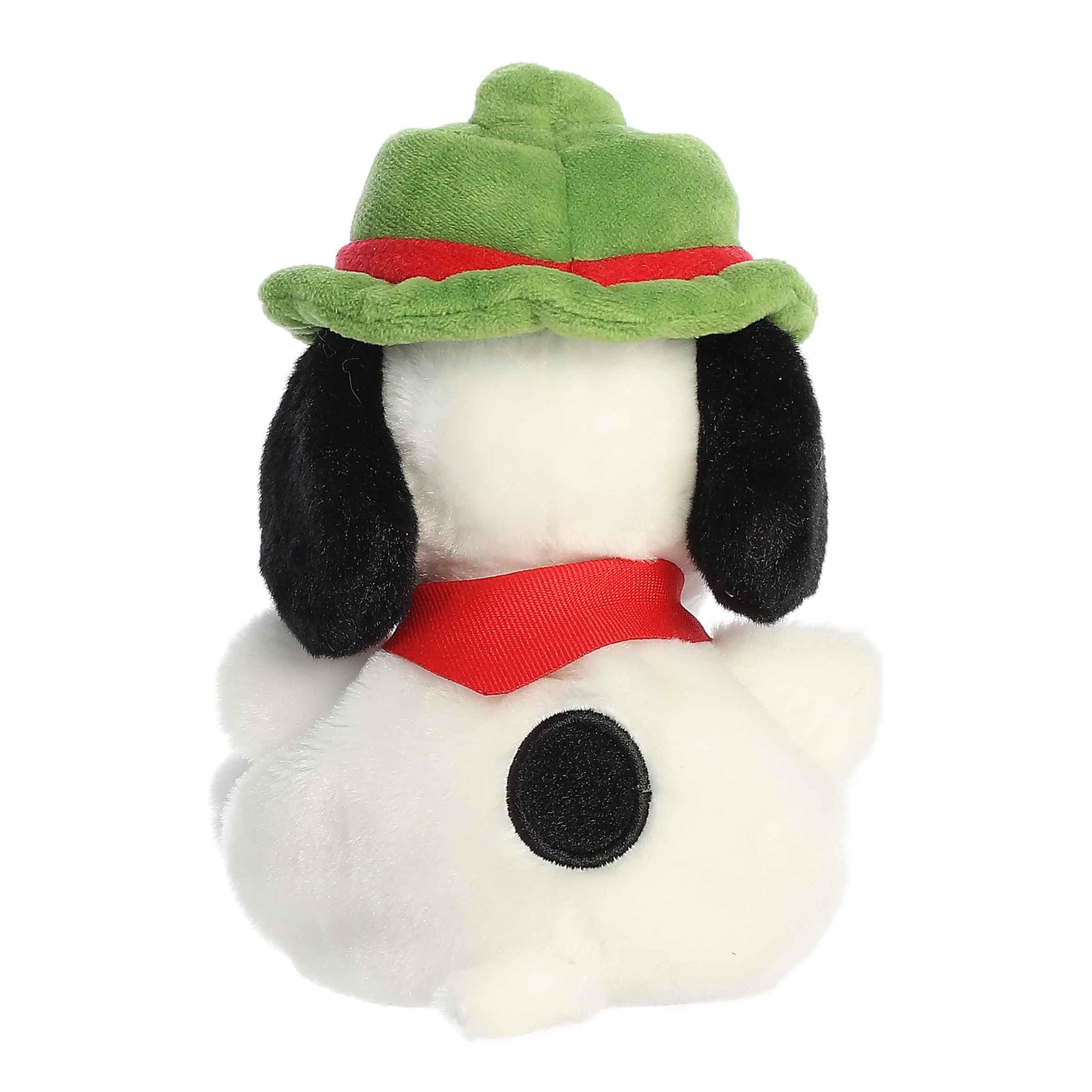 Aurora Beagle Scout Snoopy Palm Pals back view, lightweight plush perfect for desk displays