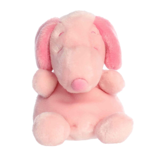 Aurora Adorable Peanuts Snoopy Palm Pals 5-inch plush, ideal for display or gifting.