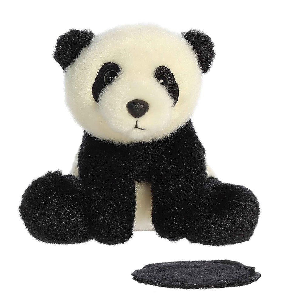Aurora Adorable Shoulderkins Min Panda face close-up showing soft plush for cuddles.