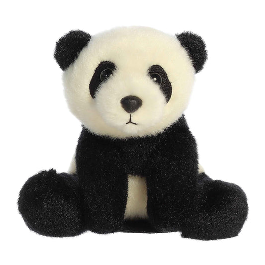 Aurora Adorable Shoulderkins Min Panda on shoulder demonstrates secure magnet for travel.