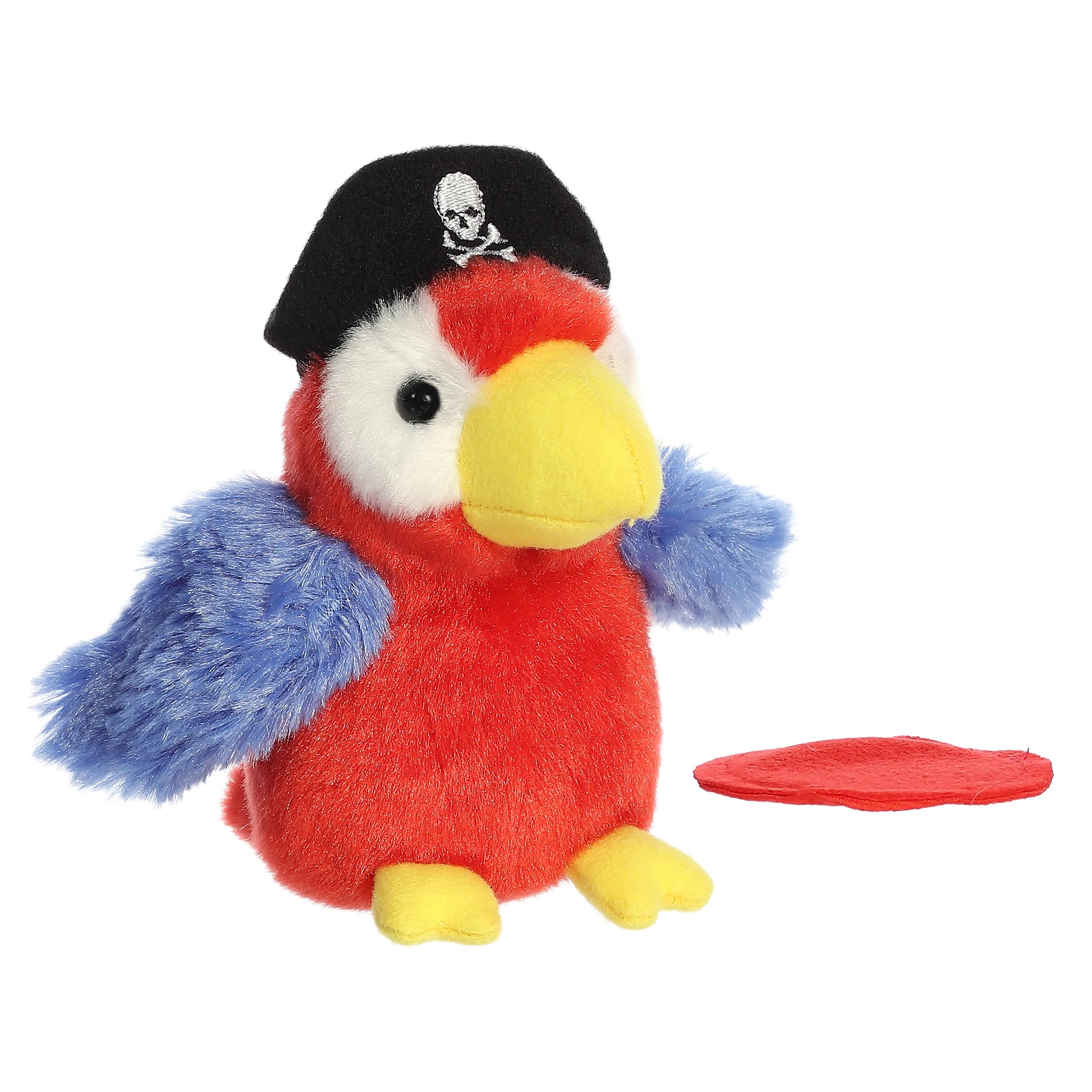 Aurora Swashbuckler Parrot on shoulder for hands-free play.