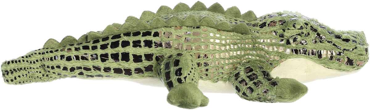 Aurora Alli 14-inch alligator plush with soft material for cuddles.