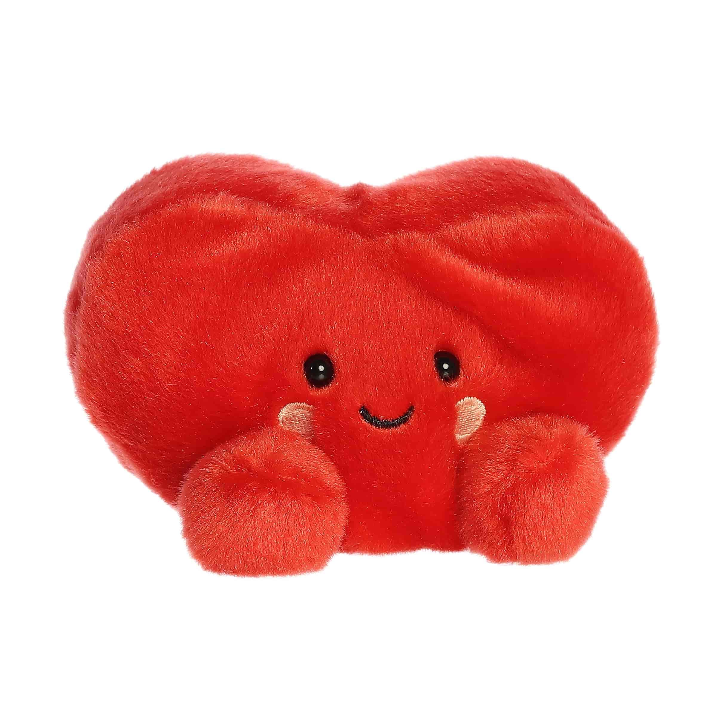 Aurora Amore Heart red plush with soft fur, perfect for cozy room decor.