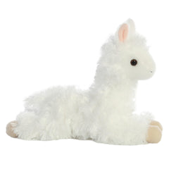 Aurora Ansy Alpaca Mini Flopsie front view shows a gentle cuddle-ready plush.