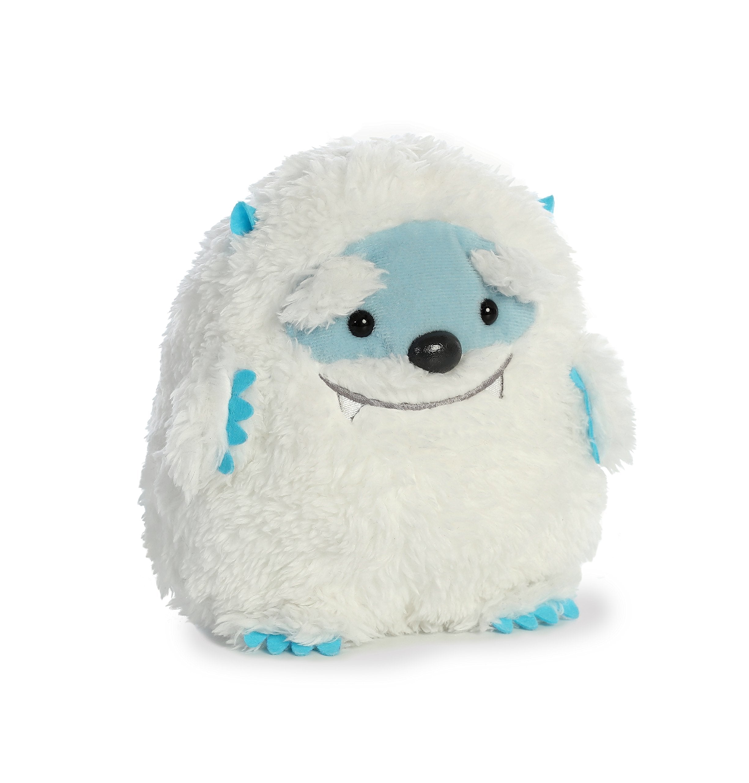 Aurora Baby Yeti 6in snuggle pose, ideal for holiday decor and gentle play.