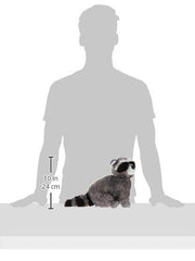 Aurora Bandit raccoon tummy cuddle pose invites imaginative play.