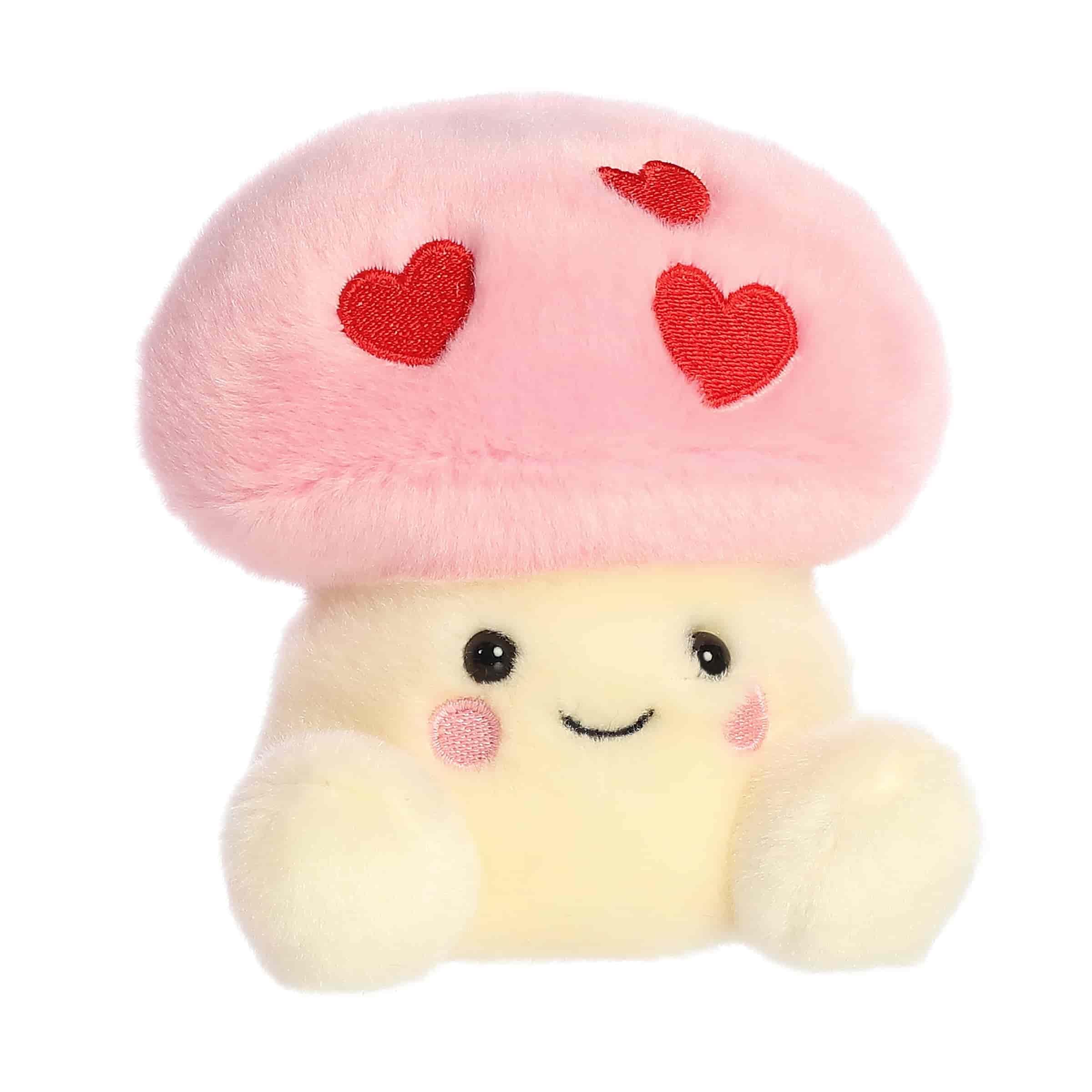 Aurora Brooklyn Mushroom handheld plush; fits in the palm for on-the-go comfort.