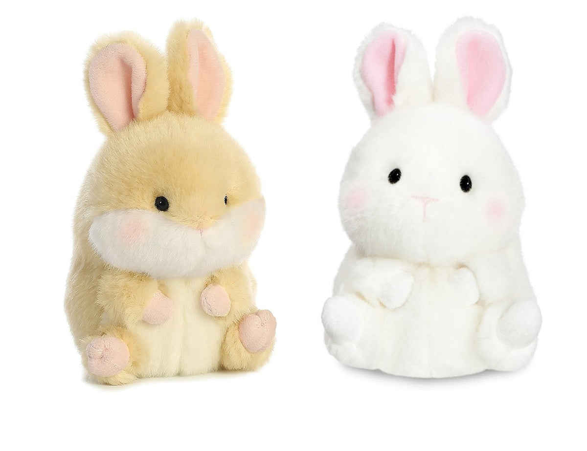 Aurora Lively Bunny plush, 5-inch beanbag, soft and cuddly for playtime.