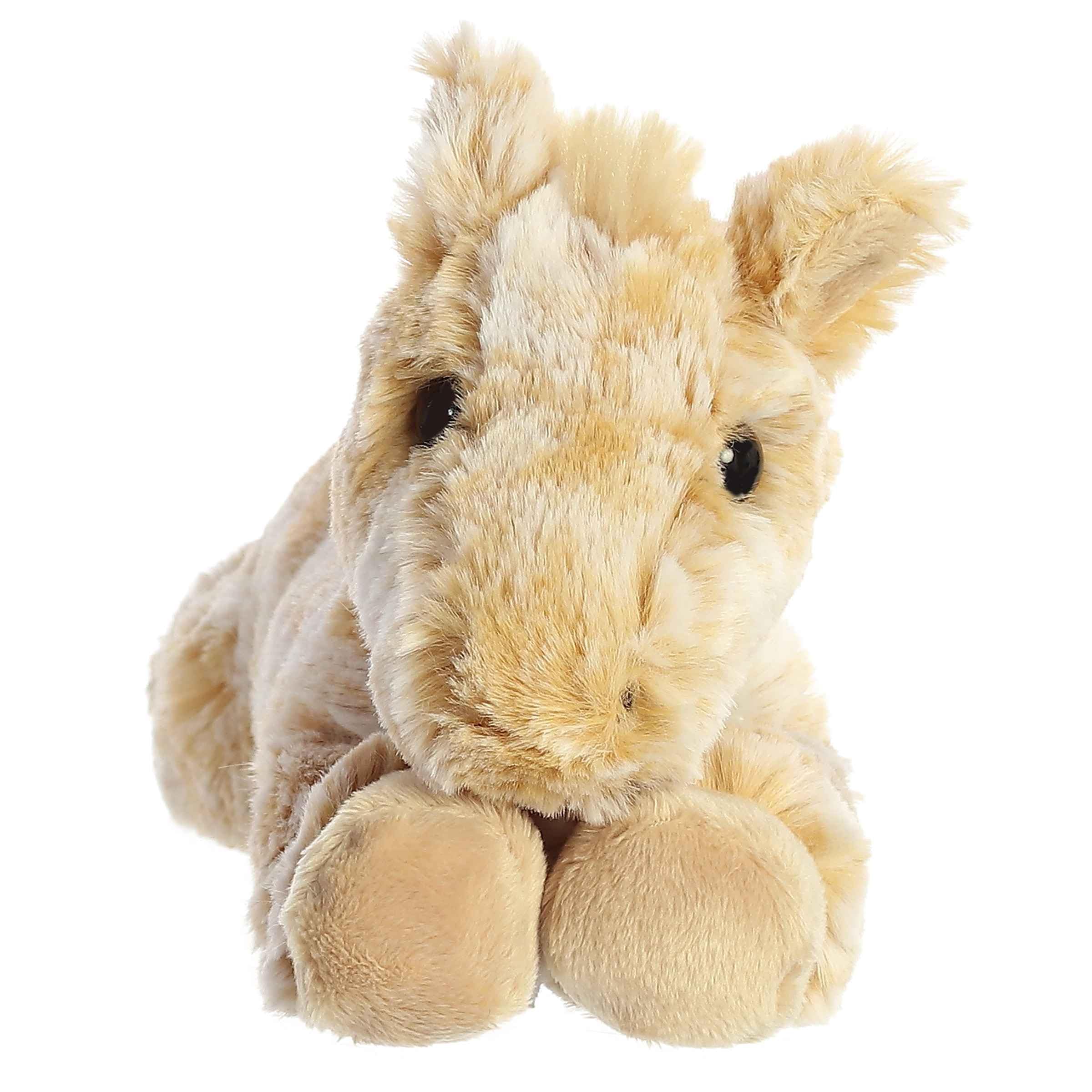 Minis design allows resting belly pose for easy storytelling with the Aurora Caramel Horse.