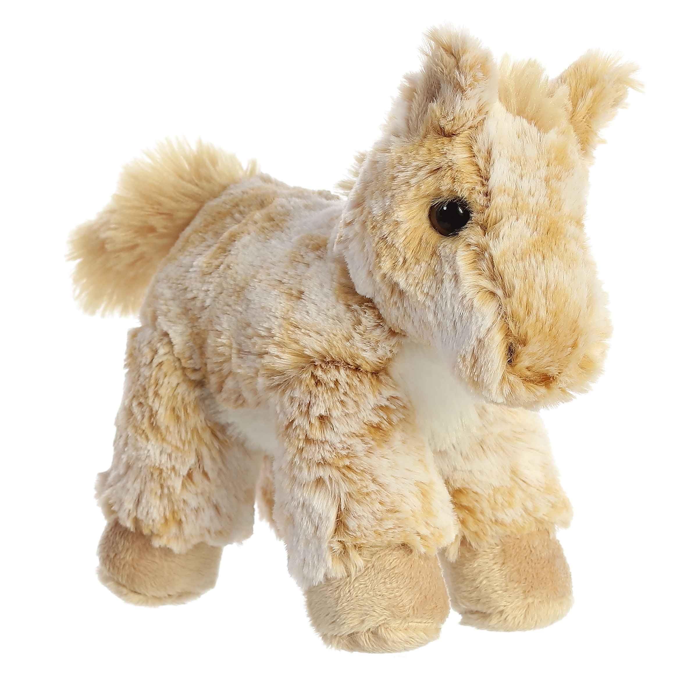 Aurora Caramel Horse plush in 8-inch size ready for cuddles and gentle adventures.