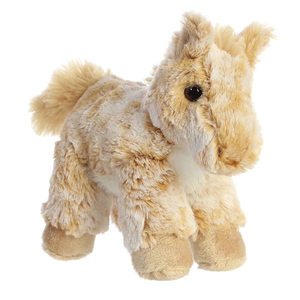 Aurora Caramel Horse plush in 8-inch size ready for cuddles and gentle adventures.
