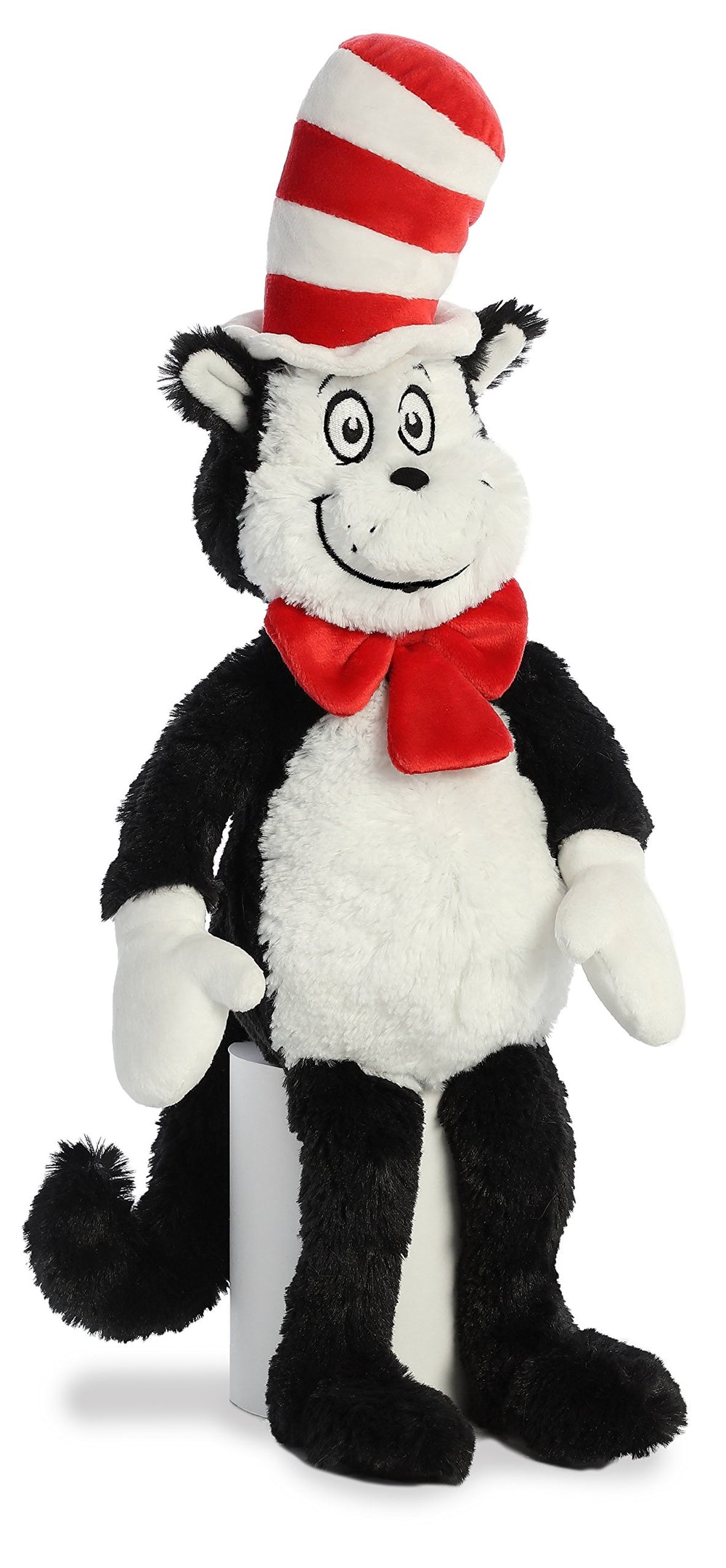 Aurora Cat in the Hat plush, full-length view, 18 inches tall for shelf presence.