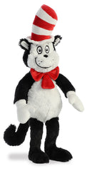 Aurora Cat in the Hat plush, side view, lightweight for cuddling and gifting.