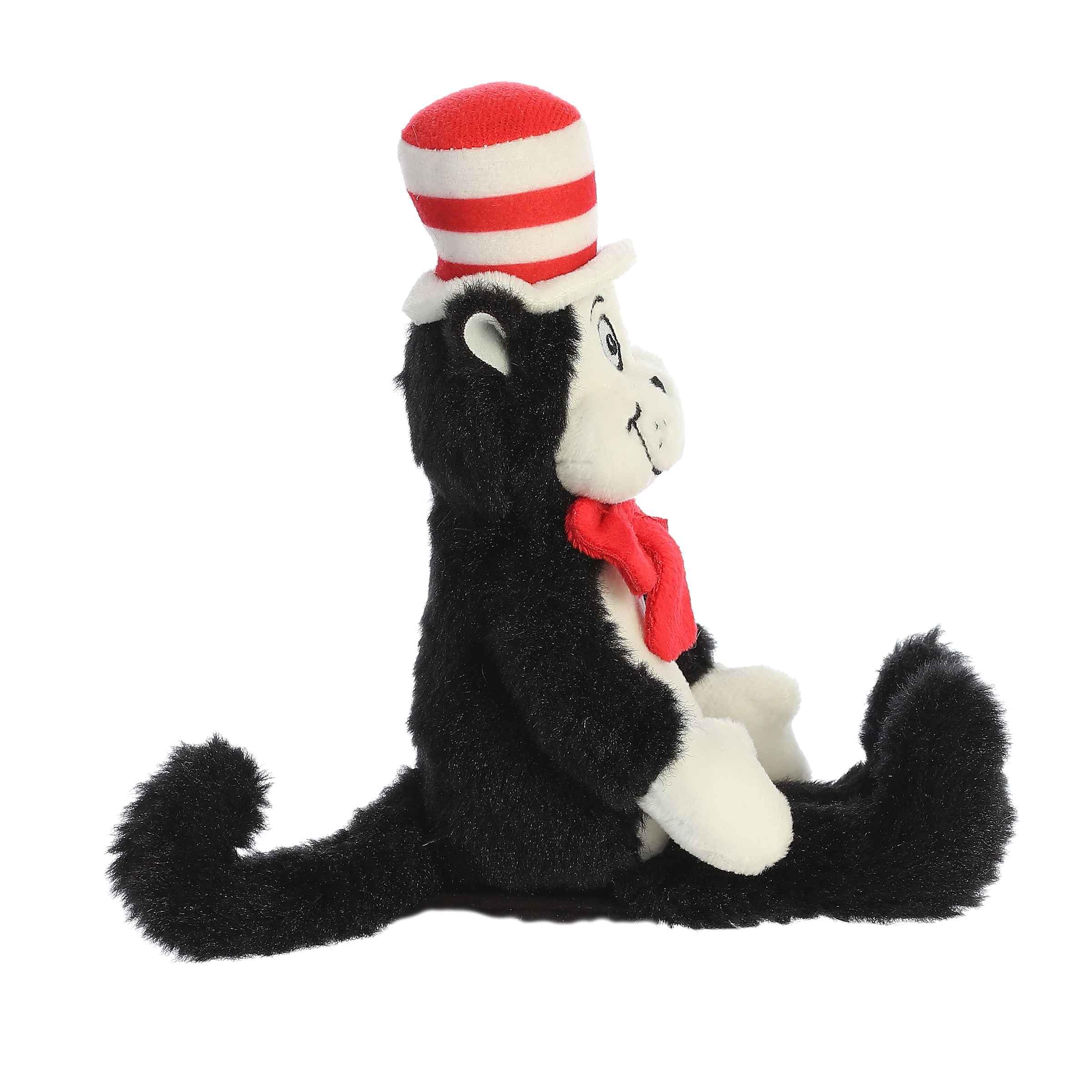 Aurora Cat in The Hat plush striped hat detail, iconic display piece