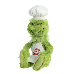 Full-body shot of Aurora Grinch plush emphasizing whimsical Dr. Seuss design.