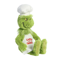 Side view of Aurora Grinch plush highlighting costume details for fans.
