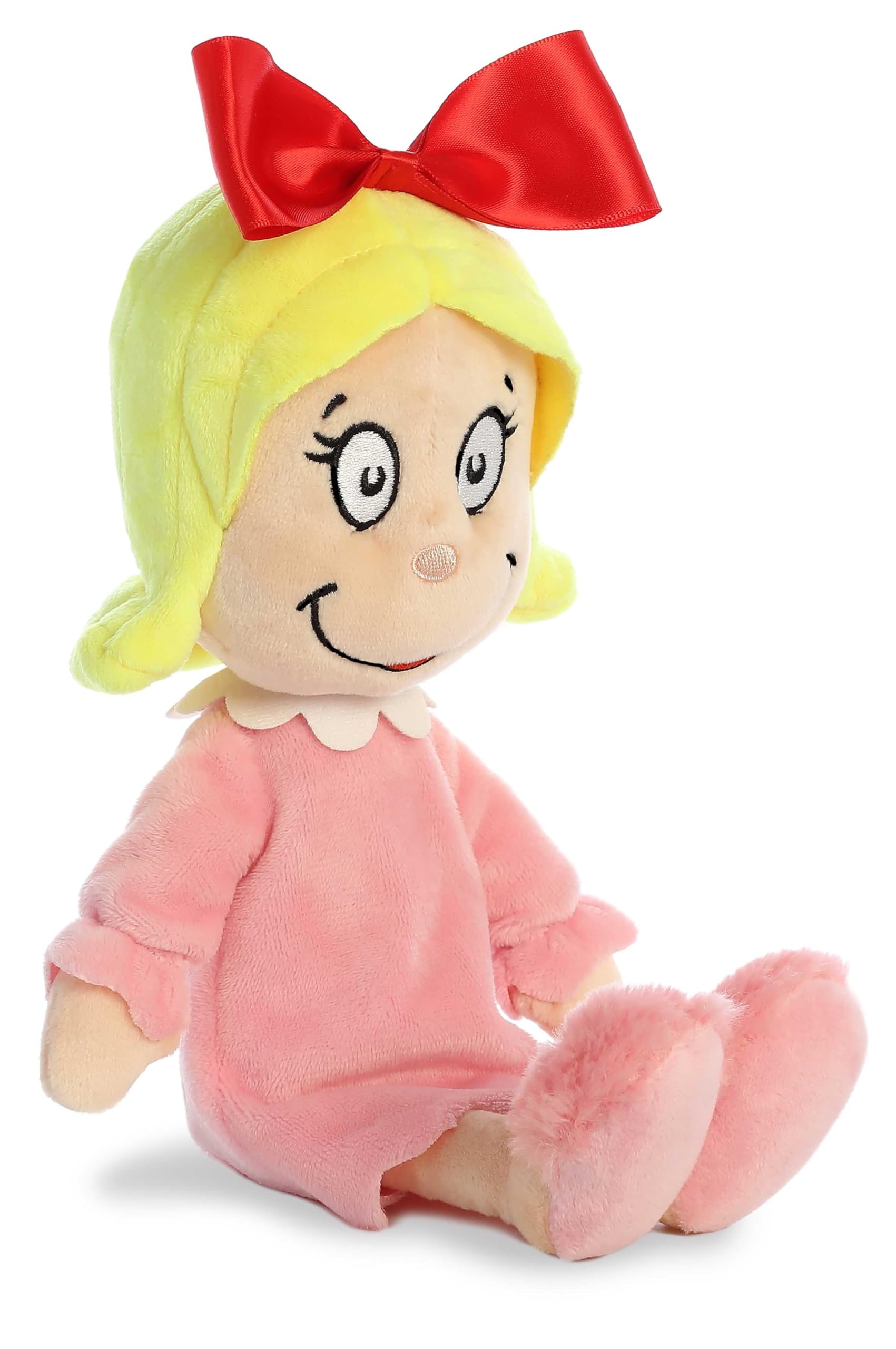 Aurora Cindy Lou Who plush with durable stitching supports daily play.