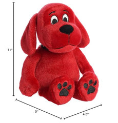 Aurora Clifford plush showing iconic black paw prints at the feet
