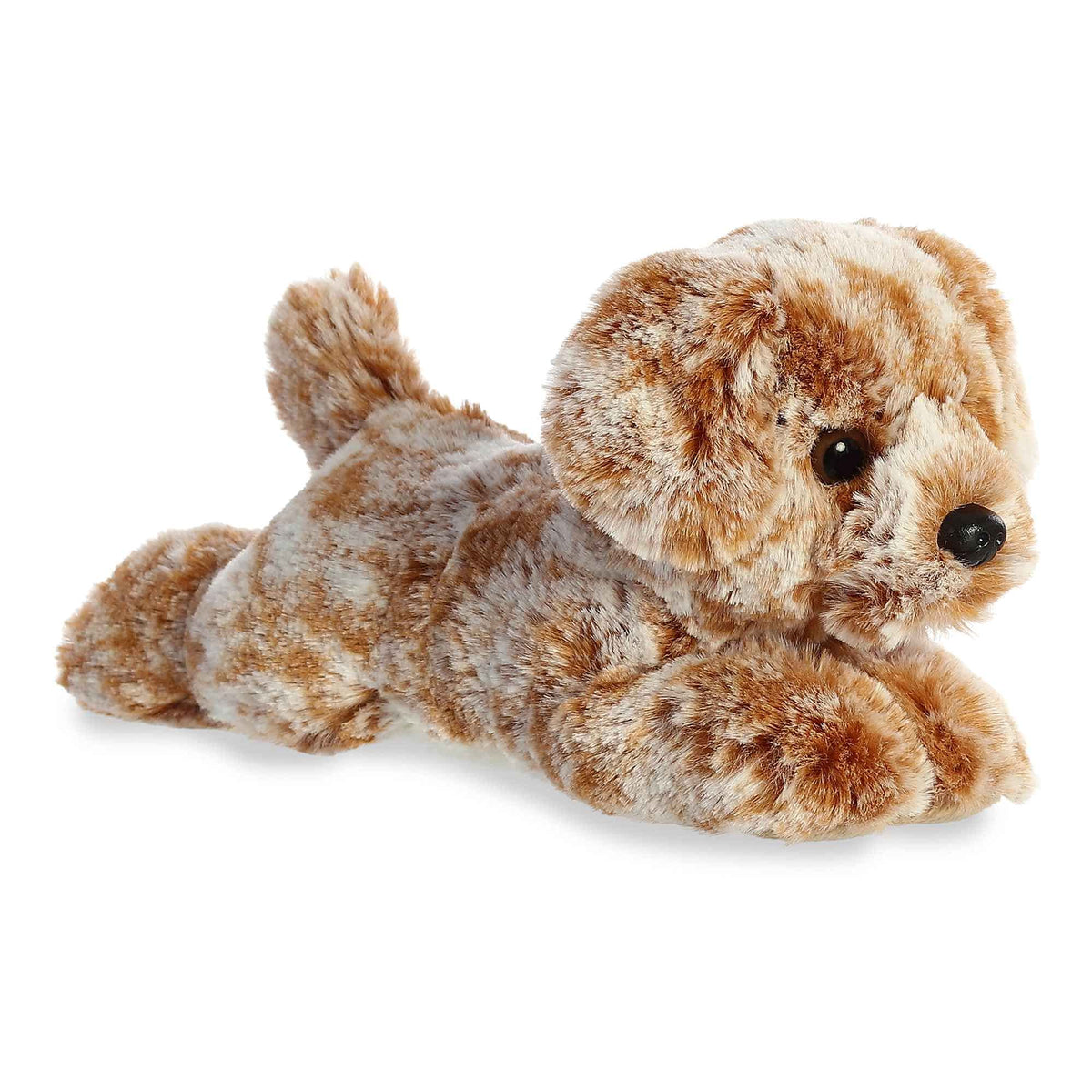 Aurora Coco Lab Mini Flopsie face close-up with soft brown fur for cozy hugs