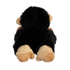 Aurora Cory Chimp Mini Flopsie in a cuddling pose supports imaginative storytelling during quiet evenings.