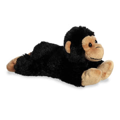 Aurora Cory Chimp Mini Flopsie front view shows approachable charm and compact size for small hands.