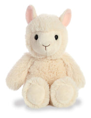 Aurora Cuddly Friends 8-Inch Cream Llama front view, ultra-soft plush for hugging.