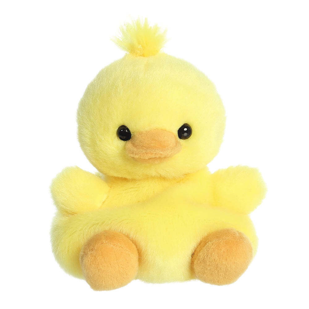 Aurora Darling Duck Palm Pals front view plush for display and gifting.