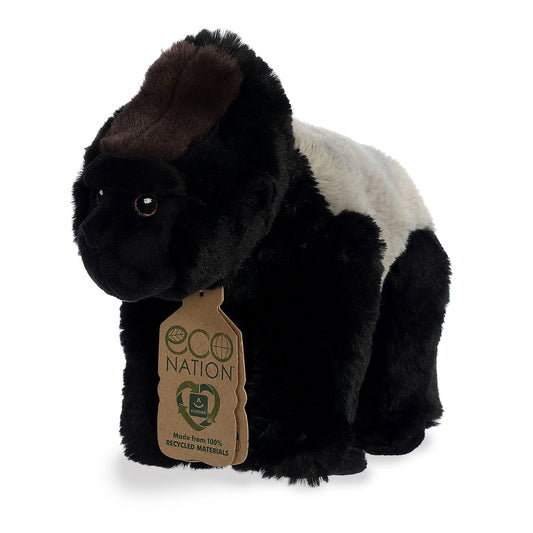 Aurora Eco Nation Silverback Gorilla plush with embroidered eyes for a greener look.