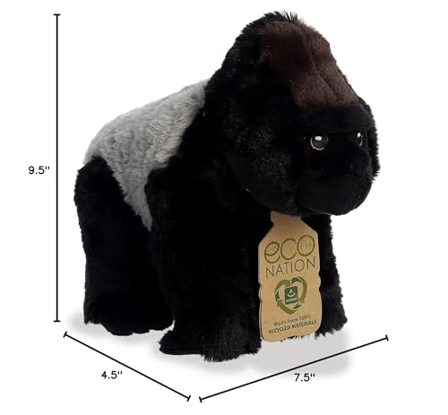 Safe, durable stitching on the Aurora Eco Nation Silverback Gorilla plush for all ages.