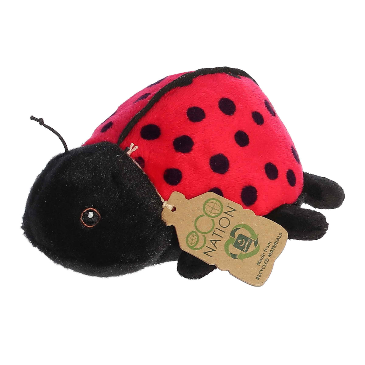 Aurora Eco Softies Ladybug plush made from recycled materials for eco-friendly play